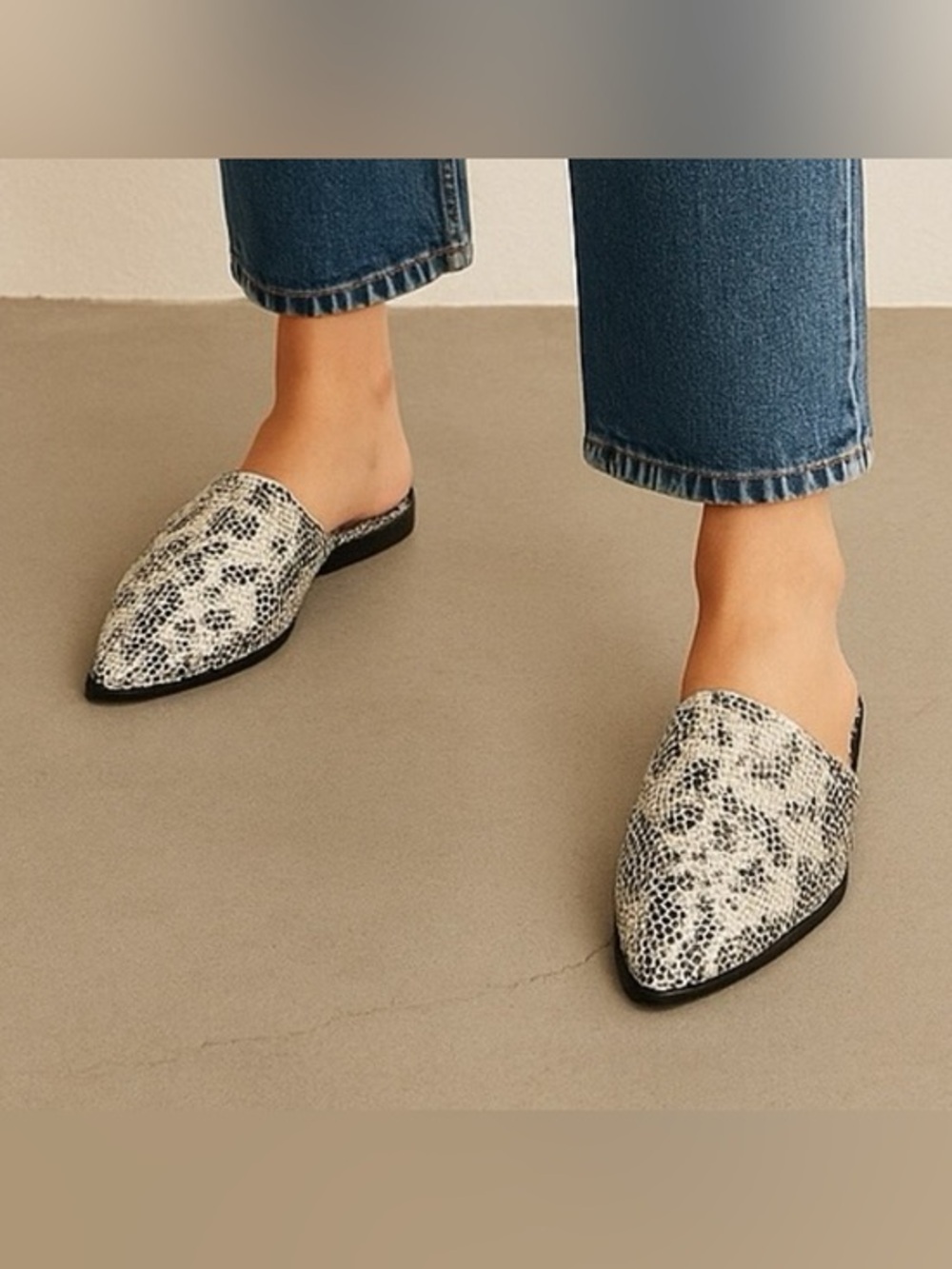 Seychelles Impersonate Python Embossed Leather Mule Size 7 1/2 New In Box